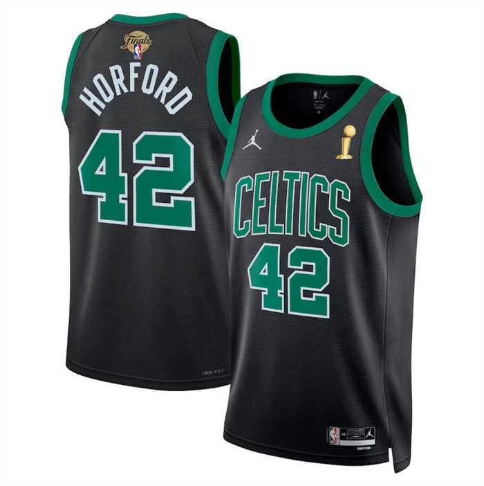 Mens Boston Celtics #42 Al Horford Black 2024 Finals Champions Statement Edition Stitched Basketball Jersey Dzhi